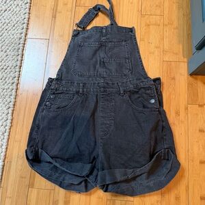 We The Free Charcoal Denim Overall Shorts